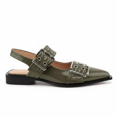 Tuhoomall Comfortable Low Heel Platform Shoes with Adjustable Metal Buckle for Casual and Office Use, Ideal for All-Season Wear