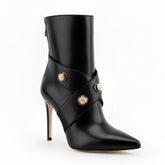 Tuhoomall Western Cowboy Ankle Boots, Pointed Toe, Zipper Closure, Stylish High Heels for Weddings, Business Events, and Formal Occasions Tuhoomall