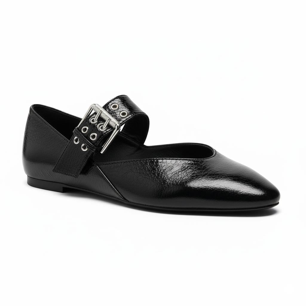 Tuhoomall Comfortable Flat Shoes with Adjustable Buckle, Casual Office Wear, Stylish Solid Color for Spring Summer Tuhoomall