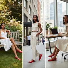 Tuhoomall Comfortable Flat Shoes For Women, Classic Office Style, Adjustable Buckle, Solid Color Design, Perfect For Spring And Summer