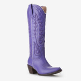 Tuhoomall Western Embroidered Mid-Calf Boots for Women, Comfortable Slip-On Chunky Heel, All-Season Fashion, Chic Design