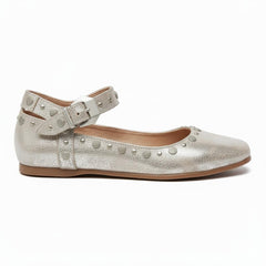 Tuhoomall Comfortable Mary Jane Flats for Women - Adjustable Ankle Strap, Studded Design, Lightweight Casual and Formal Shoes