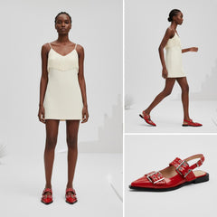 Tuhoomall Comfortable Low Heel Platform Shoes with Adjustable Metal Buckle for Casual and Office Use, Ideal for All-Season Wear