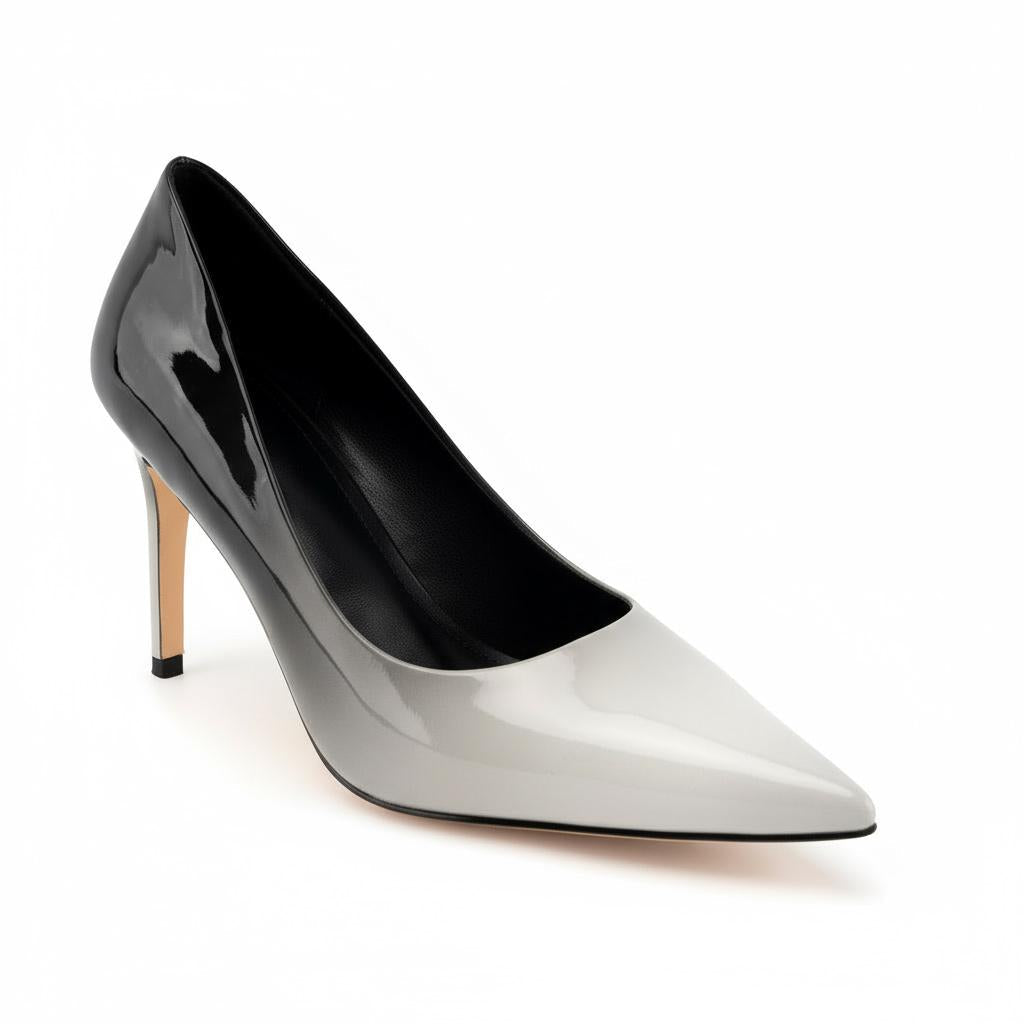 Tuhoomall Stylish High Heels for Parties and Dances, Gradient Design, Pointed Toe, 8cm Stiletto Heels, Slip-On, Rubber Sole, Synthetic Leather Lining Tuhoomall