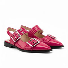 Tuhoomall Comfortable Low Heel Platform Shoes with Adjustable Metal Buckle for Casual and Office Use, Ideal for All-Season Wear