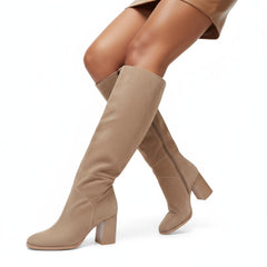 Tuhoomall Fashion Boots with Zipper Closure, Square Toe, Chunky Heel for Party, Office, Casual Wear - All Season Comfortable Style