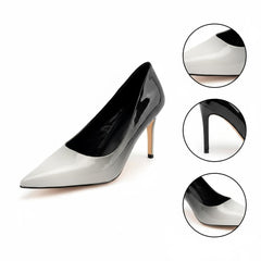 Tuhoomall Stylish High Heels for Parties and Dances, Gradient Design, Pointed Toe, 8cm Stiletto Heels, Slip-On, Rubber Sole, Synthetic Leather Lining