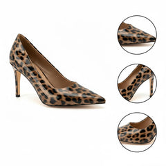 Tuhoomall Stylish High Heels for Parties and Dances, Gradient Design, Pointed Toe, 8cm Stiletto Heels, Slip-On, Rubber Sole, Synthetic Leather Lining