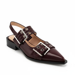 Tuhoomall Comfortable Low Heel Platform Shoes with Adjustable Metal Buckle for Casual and Office Use, Ideal for All-Season Wear