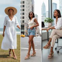 Tuhoomall Womens Wedge Sandals Summer Casual Slip-On Non-Slip Espadrille Style 12cm Platform