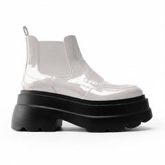 Tuhoomall Fashionable Women's Loafers Ankle Boots With 6cm Thick Sole For Everyday Use Stylish Waterproof Design In Solid Color