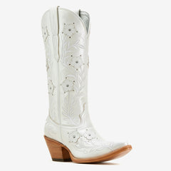 Tuhoomall Western Cowboy Knee High Boots with Floral Embroidery - Comfortable Chunky Heel for Casual, Work, Travel and Party Wear