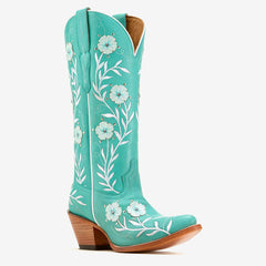 Tuhoomall Western Cowboy Knee High Boots with Floral Embroidery - Comfortable Chunky Heel for Casual, Work, Travel and Party Wear