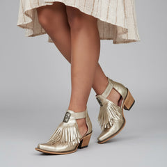 Tuhoomall Western Ankle Boots for Women with Chunky Heel, Snip-Toe, Fringe Design, Outdoor and Dance Ready, Faux Suede