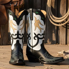 Tuhoomall Comfortable Western Boots for Women, Mid-Calf Height, Perfect for Parties and Outdoor Events, Unique Animal Patterns and Embroidery Design Tuhoomall