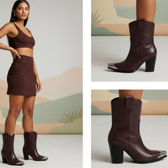 Tuhoomall Casual Almond Toe Chunky Heel Ankle Boots with Zipper for Everyday Office and Street Style