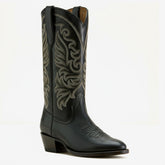 Tuhoomall Stylish Vintage Embroidered Western Ankle Boots for Women - Low Heel Slip-On Comfort Suitable for All Seasons