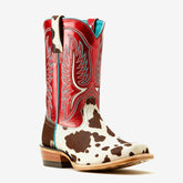 Tuhoomall Western Style Retro Floral Ankle Boots for Women, Comfortable Low Chunky Heel, Vintage Outdoor Fashion Footwear Tuhoomall