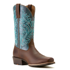 Tuhoomall Western Floral Embroidered Mid-Heel Cowboy Boots for Women, Stylish Casual Footwear for All Seasons
