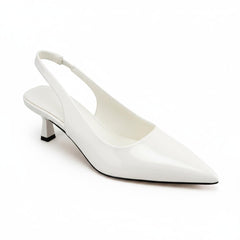 Tuhoomall Comfortable Kitten Heel Slip-On Shoes, Metallic Finish, Fashionable for Work and Travel, Made with Genuine Leather, Perfect for Spring and Summer