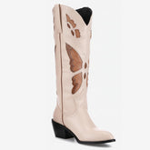 Tuhoomall Western Cowboy Boots for Women, Pointed-Toe Ankle Height, Casual Travel Style, Chunky Heel with Embroidered Animal Pattern