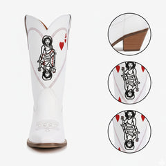 Tuhoomall Western Style Women's Cowboy Boots, Embroidered Ankle Booties for Travel, Outdoor Fashion, Parties, and Casual Wear