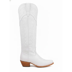 Tuhoomall Faux Suede Knee High Western Boots with Embroidered Eagles for Fashion, Travel, and Parties, 2.36 in Chunky Heel