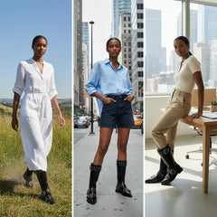 Tuhoomall Comfortable Mid-Calf Boots For Parties & Daily Wear With Adjustable Buckles, Zipper And Metal Accents - Casual All-Season Fashion Footwear