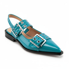 Tuhoomall Comfortable Low Heel Platform Shoes with Adjustable Metal Buckle for Casual and Office Use, Ideal for All-Season Wear