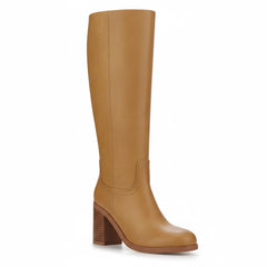 Tuhoomall Comfortable Fashion Ankle Boots for Casual, Office, and Daily Wear - Chunky Heel, Square Toe, Solid Color, All-Leather, Perfect for All Seasons Tuhoomall