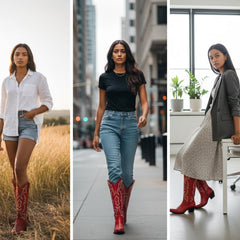 Tuhoomall Western Knee-High Boots with Elegant Embroidery, Stylish Mid Heel for Casual and Office Wear, Durable Faux Suede Leather, All-Season Fashion