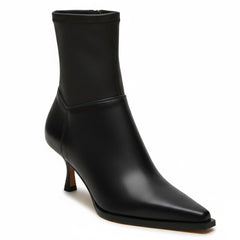 Tuhoomall Stylish Women's Ankle Boots, Comfortable Pointed Toe, Everyday Casual, Travel & Work, Zipper Closure, Elastic Sides, Durable Leather Tuhoomall