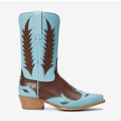 Tuhoomall Western Ankle Boots for Women, Floral Embroidered High Ankle, Casual Fashion, Slip-On Chunky Heel, Perfect for Parties and Travel Tuhoomall