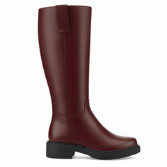 Tuhoomall Fashion Comfort Knee High Boots for Women - Low Heel Zipper Closure, Stylish for Office and Travel, Timeless Solid Color Design