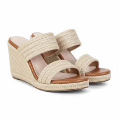 Tuhoomall Comfortable Platform Wedge Sandals for Women - 10.5cm Heel, Open-Toe Design, Fashionable Summer Style with PVC and Rubber Materials