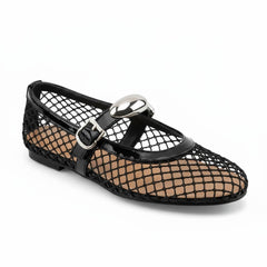 Tuhoomall Ballet Flats For Women, Casual Stylish Design, Perfect For Parties And Performances, Metal Buckle & Leather Lining, Comfortable Rubber Sole