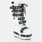 Tuhoomall Waterproof Ankle Boots for Women, Comfortable Wedge Heel, Stylish Rain & Snow Footwear with Adjustable Buckle and Zipper Closure, Perfect for Outdoor Activities Tuhoomall