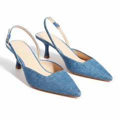 Tuhoomall High Heel Sandals for Women - Fashion Casual Pointed Toe With Mid Heel - Everyday Office Wear - Comfortable Rubber Sole