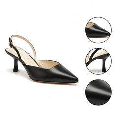 Tuhoomall High Heel Sandals for Women - Fashion Casual Pointed Toe With Mid Heel - Everyday Office Wear - Comfortable Rubber Sole