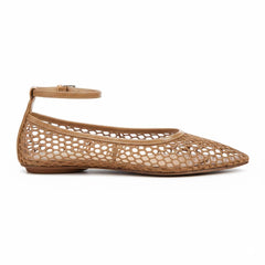 Tuhoomall Woven Flat Sandals for Women - Stylish Pointed Toe Design with Adjustable Buckle for Parties and Performances