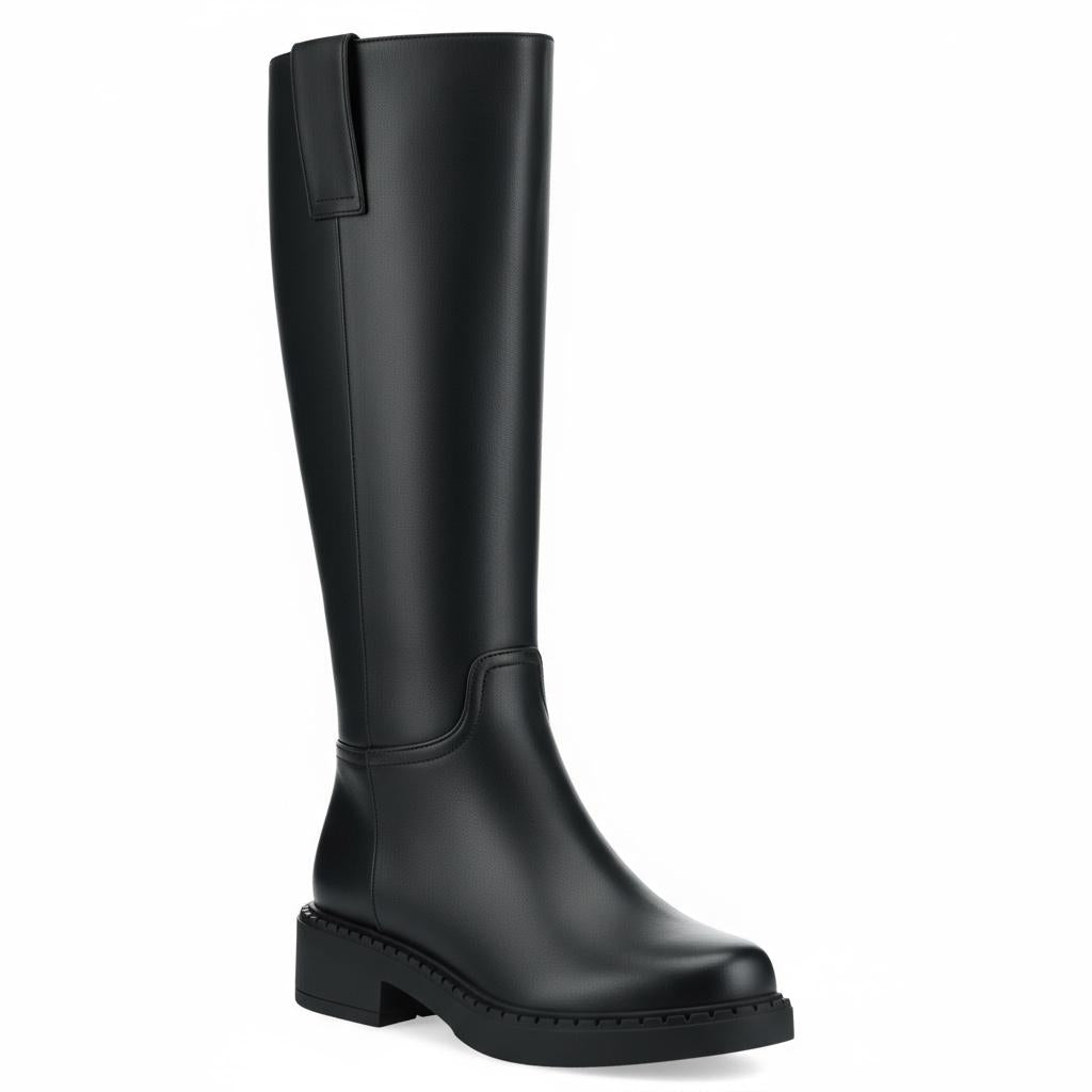 Tuhoomall Fashion Comfort Knee High Boots for Women - Low Heel Zipper Closure, Stylish for Office and Travel, Timeless Solid Color Design Tuhoomall