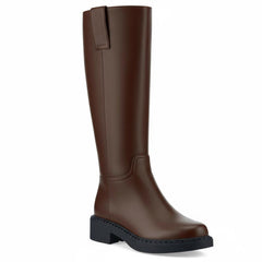 Tuhoomall Fashion Comfort Knee High Boots for Women - Low Heel Zipper Closure, Stylish for Office and Travel, Timeless Solid Color Design