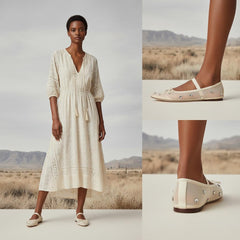 Tuhoomall Comfortable Rhinestone Ballet Flats for Women - Casual Blue Mesh Slip-On Shoes with Low Heel and Round Toe