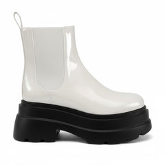 Tuhoomall Fashion Casual Waterproof Ankle Boots with Thick Sole, Round Toe, Easy Slip-On Design for Daily Office Wear