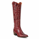 Tuhoomall Western Style Ankle Boots with Snip Toe, 1.75 in Heel, Casual Fashion, Embroidered Details, Perfect for All Seasons