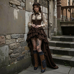 Tuhoomall Comfortable Knee High Cowboy Boots for Women with Studded Design, Adjustable Buckle, Perfect for Parties and Performances