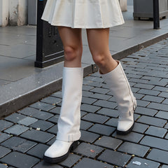 Tuhoomall Chic Low Heel Women's Ankle Boots with Adjustable Buckle for Weddings and Parties, Stylish Solid Color Design