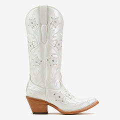 Tuhoomall Western Cowboy Knee High Boots with Floral Embroidery - Comfortable Chunky Heel for Casual, Work, Travel and Party Wear