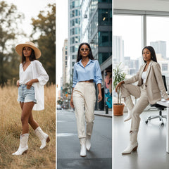 Tuhoomall Floral Ankle Cowboy Boots for Women, Low Chunky Heel 2.75 in, Elegant Vegan Leather, Perfect for Casual and Formal Occasions