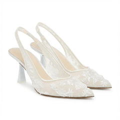 Tuhoomall Stylish Floral High Heels with Beaded Embellishment for Parties, Dancing, and Office Wear Tuhoomall